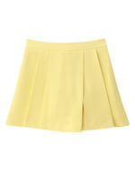 プリーツレイヤードショートパンツ/イエロー系(031)