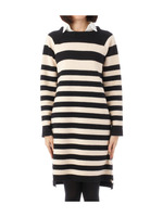 ミラノリブボーダーシャヅワンピース/ワインレッド(363)