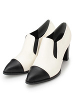 レザー調サイドゴアパンプス/ホワイト(501)