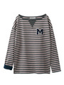 STRIPE PREPPY TOP/CHARCOAL