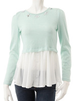 【ECURY】シフォンドッキングチュニック/ラベンダー