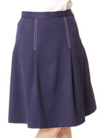 【dazzlin】膝丈タックフレアスカート/ブルー