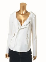 カットライダースパーカー/ホワイト