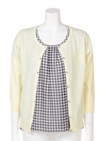 ギンガムビジューアンサンブル/ブルー