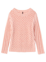 サイドケーブルバルキーニット/ベビーピンク(471)