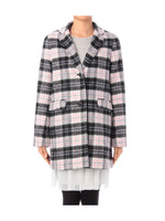 チェック柄シャギーチェスターコート/ベビーピンク(271)