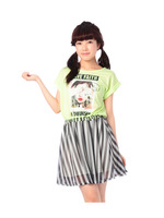 フォトプリントTシャツドッキングワンピース/イエロー系(031)