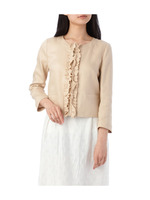 リネンノーカラージャケット/ベージュ(052)