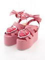 LOTTA HEART CANDY GINGHAM SANDAL/RED