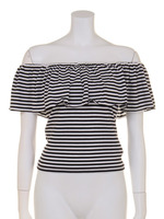 NEWフリルオフショルTOPS/ブラック