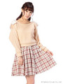 【LIZLISA】カギバリ×チェックワンピース/ベージュ