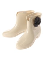 バイカラーフラワーレインブーツ/ブラック