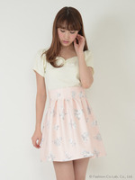 フラワーボンディングスカート/ピンク