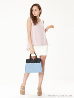 ミニ裏毛アシメタンク/ブルー