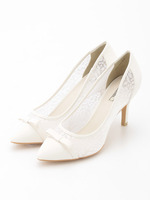 レースマテリアルリボンパンプス/MINT