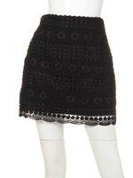 レース台形ミニSK/BLACK