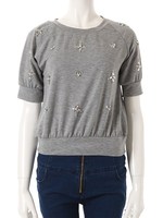 【ECURY】ランダムビジュートップス/ベビーピンク