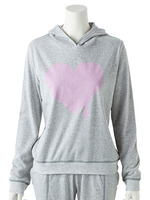 【Pink de Ruban】メルティハートフード付きスエットプルオーバー/グレー