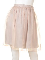 オーガンジー×ストライプフレアースカート/オレンジ