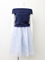 オフショルコンビワンピース/オフ