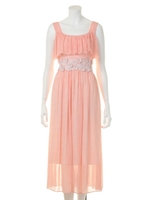 ビジュー付きマキシワンピース/WHTxORG