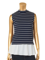 ボーダーカットトップスセット/アイボリー