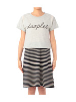 ミニ裏毛カットソー+ノースリーブワンピースセット/ブルー系(092)