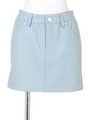 レザースカート/ライトブルー