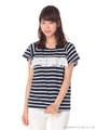 ・胸フリルミックスボーダープルオーバー/Off White