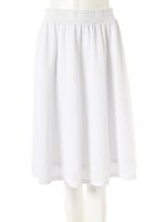 【CEDNIE】メッシュフレアミディスカート/ホワイト