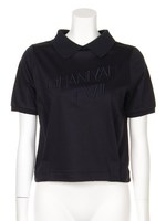 アフリカンガール刺繍ポロ/PNK