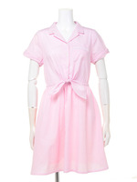 シャツワンピース/ベージュ