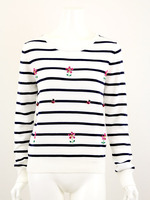 ビジュボーダー ニットトップス/WH