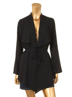 ヘムフローカーディガン/ブラック