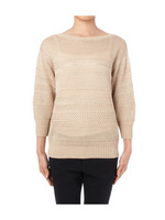 ラメ使いケーブル編みニットプルオーバー/ピンク(072)