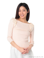 レースフリルリブニットP/O/ピンク