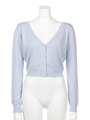 【CHIC】ライナーレースVネックカーデ/ブルー