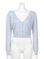 【CHIC】ライナーレースVネックカーデ/ブルー