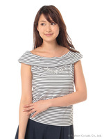 オフショルネックレス付OP/シロ