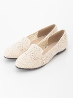 レースフラットシューズ/WH