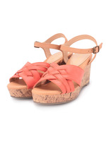 配色メッシュウェッジサンダル/グリーン系(022)