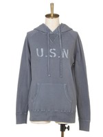 US NAVY裏毛 ピグメントフードパーカー/ネイビー