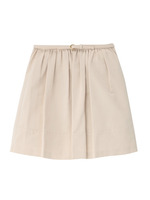 [L]ベルト付グログランフレアースカート/ベージュ系(051)