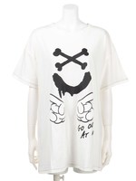 クロスボーンスマイルBIGTシャツ/シロ