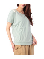 ショルダーリボンカットソー/モスグリーン(024)