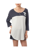 スクープネックバイカラーカットソー/ライトブルー(191)