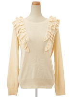 フリフリショルダーニット/イエロー