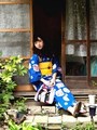 京都きもの町オリジナル浴衣セットNo.5 青 絞り花/-