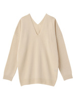 Vネックドロップショルダープルオーバー/オレンジ系(066)