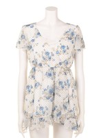 【美人百花6月号掲載】ナンシードットシフォンチュニック/ブルー